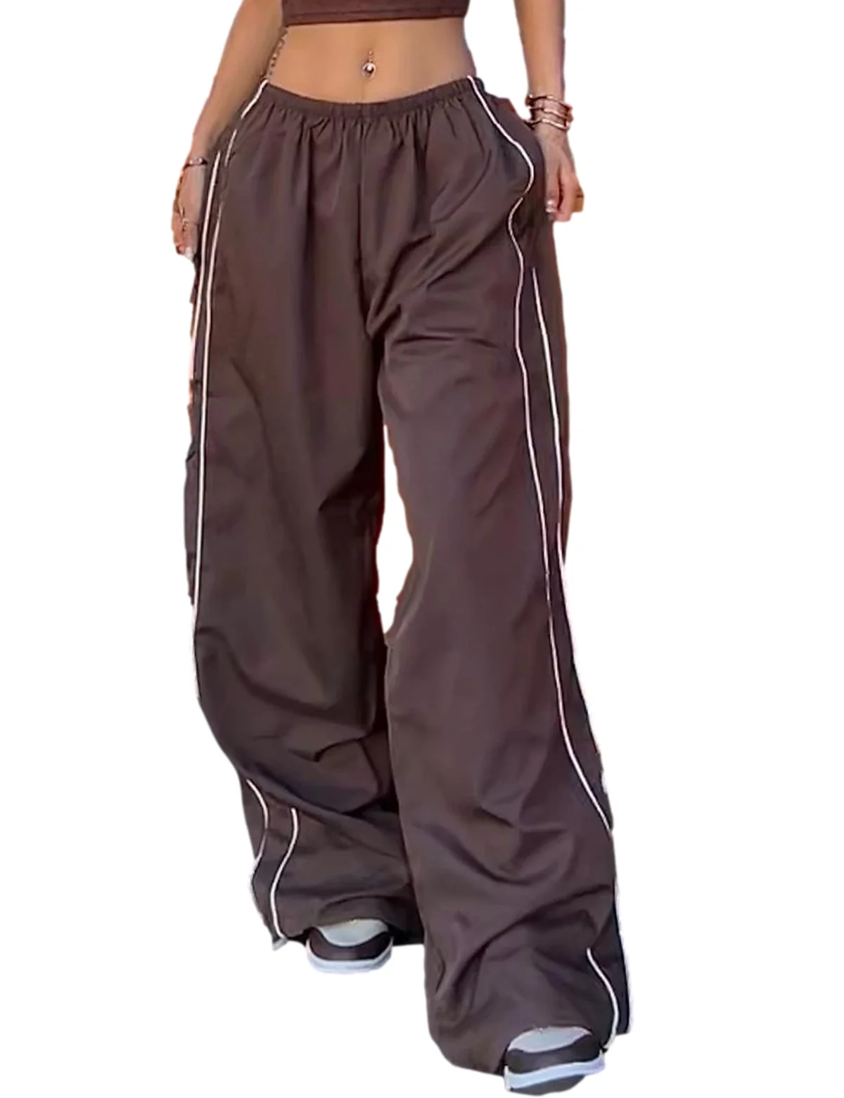 Shebote Womens Parachute Pants Wide Leg Baggy Pants Y2K Elastic Waist Jogger Sweatpants Track Pants  Review