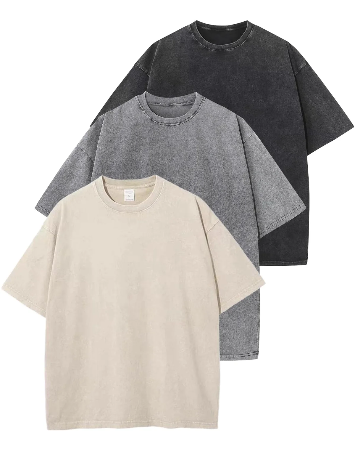 Arssm 3 Pack Men Oversized T Shirts Vintage Tee Loose Fit Short Sleeve Casual Streetwear Baggy Washe Review
